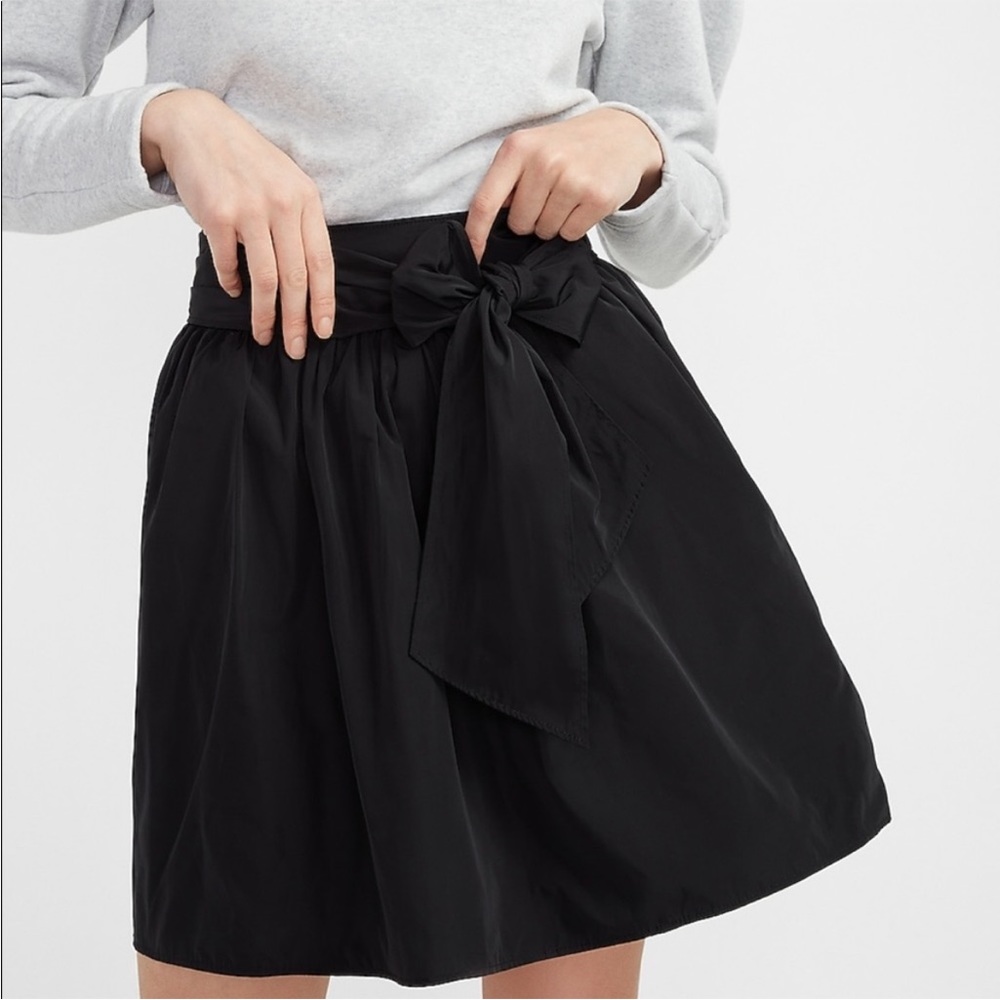 Express Taffeta Bow A Line Mini Skirt
